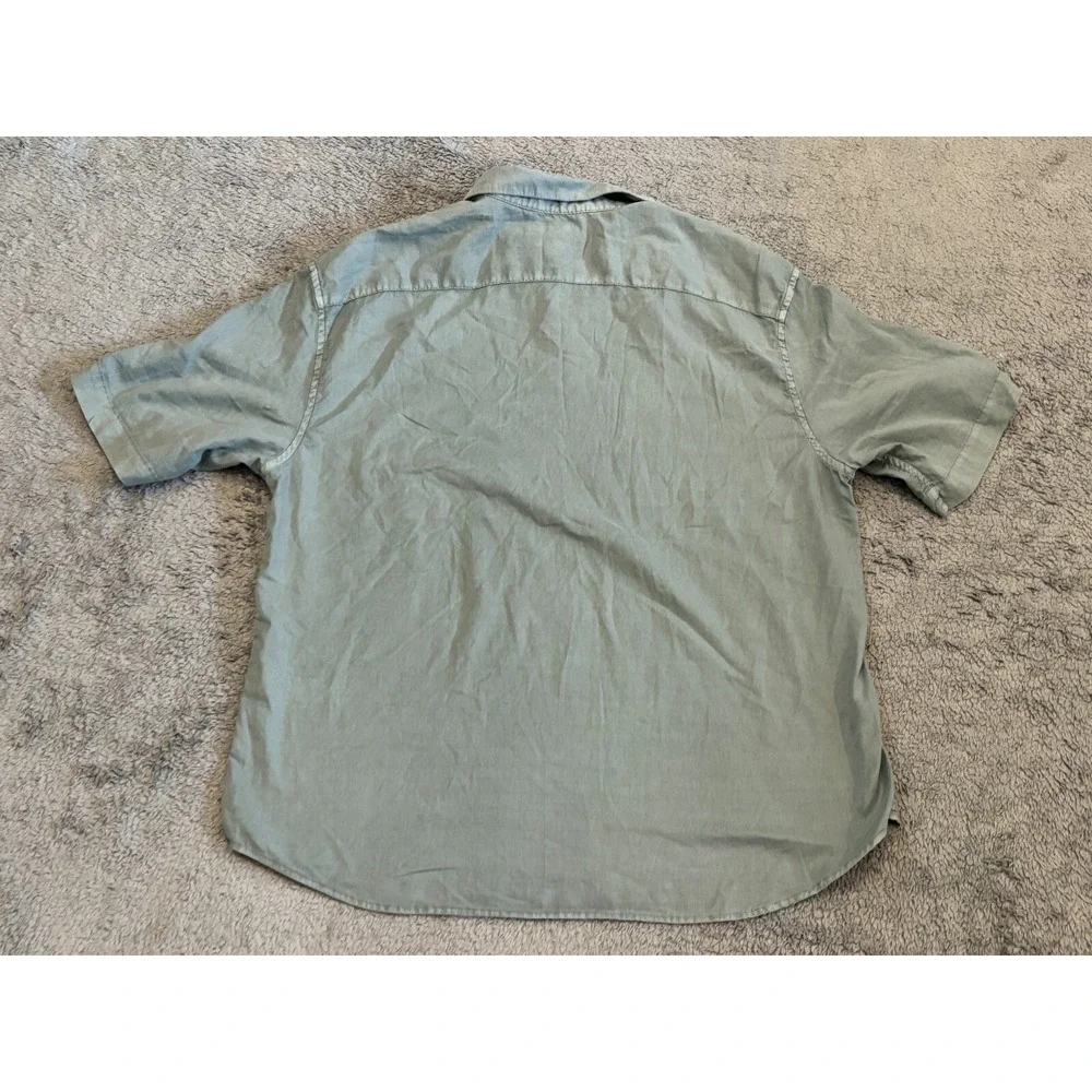Banana Republic Mens Medium Green Relaxed Fit Organic Cotton Pique Polo Shirt